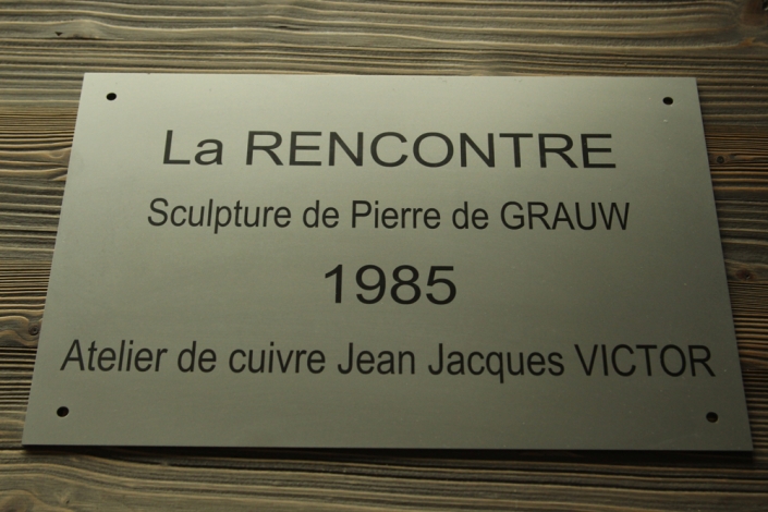 Cartel en inox microbillé avec marquage laser noir